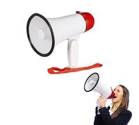 Avilia Mégaphone pour Fans et événements - Amplificateur de Voix et chansons pour événements Sportifs et rassemblements - Blanc et Rouge