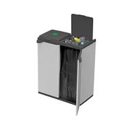 Avilia Meuble poubelle avec 2 porte-sac pour la collecte différenciée - poubelle porte-sac avec capacité 80 l