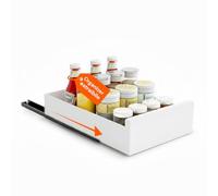Avilia - Organiseur amovible multifonction gain de place pour cuisine et maison, organiseur blanc compact avec structure résistante, accès coulissant pratique pour l'ordre et la fonctionnalité