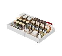 Avilia - Organiseur de tiroirs extensible réglable 30-50 cm en acier imperméable pour cuisine et garde-manger, plateau de gain de place multifonction avec montage adhésif sans trous (blanc)