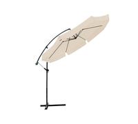 Avilia - Parasol de jardin 300 cm Hauteur 2,5 m avec bras décentré, tissu imperméable et anti-rayons UV, ouverture à manivelle, design moderne pour ameublement de jardin pour extérieur, beige
