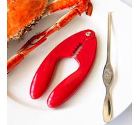 Avilia Pince à éplucher Homard - Pince pour crustacés en métal, 23 x 10 x 1,5 cm, Rouge