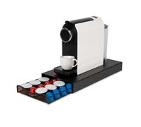 Avilia - Porte-capsules 2 en 1 avec base pour machine à café, structure en métal peint, tiroir amovible, gain de place pour la maison et le bureau, compatible avec 32 à 40 capsules les plus réputées