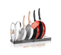 Avilia Porte-couvercles et casseroles extensibles en acier inoxydable, organisateur modulaire réglable pour casseroles et casseroles - Support gain de place