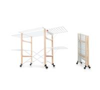 Avilia Porte-Linge en métal avec roulettes - Grand Espace, Robuste et Pratique - Confortable dans la Maison, Le Balcon et Le Jardin - Refermable et Peu encombrant