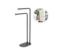 Avilia Porte-Serviettes de Sol chromé à 2 Bras | Lampadaire élégant pour Salle de Bain | Stable et Durable | Montage Facile | Idéal pour Suspendre Les Serviettes de Bain
