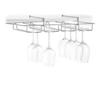Avilia Porte-verres de cuisine - organisateur pour verres - support pour verres - égouttoir en métal - organisateur de verres - 34,5 x 27 x 9,5 cm, argent