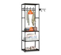 Avilia Porte-vêtements et étagère à chaussures pour économiser de l'espace - Organisateur vertical avec 3 étagères, barre porte-cintres et robuste cadre en acier et étagères en TNT - Capacité de 4,5