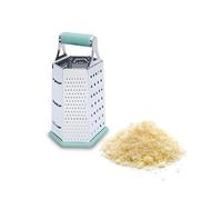 Avilia Râpe manuelle en acier inoxydable à 6 côtés avec base en silicone antidérapante - Hauteur de 23 cm permet de râper une grande quantité d'ingrédients - Lavable au lave-vaisselle