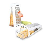 Avilia - Râpe multifonction en acier inoxydable avec double lame et récipient amovible, râpe manuelle idéale pour fromage, légumes et chocolat