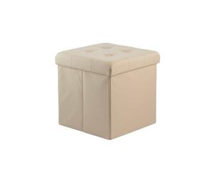 Avilia Repose-pieds et conteneur couleur ivoire 40 x 40 cm - élégant, gain de place et polyvalent pour objets et détente