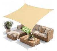 Avilia Rideau de Soleil carré, 6 x 6 m, Protection UV et imperméable, résistant au Soleil et à la Pluie, pour Jardin, Patio et terrasse, en Polyester Respirant