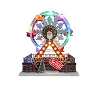 Avilia - Roue panoramique animée Joywheel Carrousel de Noël avec lumières LED colorées et musiques, décoration Peinte à la Main à Batterie pour Maison, Table ou Cadeau Festif Unique