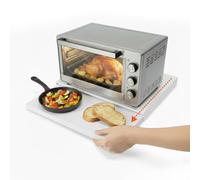Avilia - Support Micro-Ondes Extensible 39 - 62 x 47 x 4 cm avec Plateau Amovible, Structure Peu encombrante Cuisine, Plateau Coulissant et Patins antidérapants (Blanc)