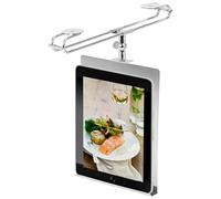 Avilia Support pour tablette cuisine en acier inoxydable - livre de recettes - design élégant et stable - 24 x 2 x 18,5 cm