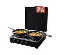 Avilia - Table de cuisson 4 feux à gaz professionnel avec grille renforcée en acier pour une utilisation intérieure et extérieure, facile à utiliser, idéal pour le camping et la cuisine extérieure