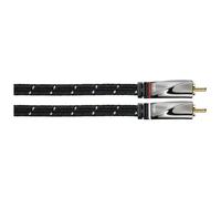 Câble audio, 2 fich. Rca mâles - 2 fich. Rca mâles, text. , doré, 2 m