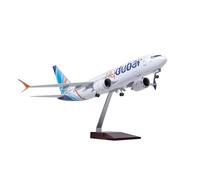 Avion à échelle 47CM 1/85 pour 737MAX Dubai Airline, modèle d'avion moulé sous Pression, modèle d'avion léger et à Roues adapté à l'affichage (sans lumière)