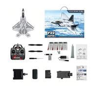 Avion à réaction RC BM22, 4, Gris camouflage, avec caméra, 4 batteries | Mousse EVA, roulis et vol inversé, éclairage, caméra selon version, portée env. 200 m