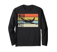 Avion Aviation C'est dans Mon adn Voler Pilote Humour Manche Longue