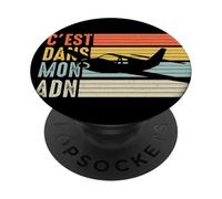 Avion Aviation C'est dans Mon adn Voler Pilote Humour PopSockets PopGrip Adhésif