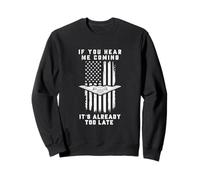 Avion B-2 Power Drapeau américain Ancien Combattant Patriotique Vintage Sweatshirt