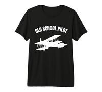 Avion biplan Vintage Old School Pilot T-Shirt Haut de Gamme