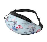 Avion Casual Fanny Pack Hommes Femmes Taille Sac avec Sangle Réglable Trou D'écouteur pour Les Sports De Plein Air Courir Voyager Randonnée Camping Cyclisme