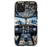 Avion Cockpit Instruments de vol Avion Pilote Montagnes Coque pour iPhone 11 Pro