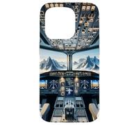 Avion Cockpit Instruments de vol Avion Pilote Montagnes Coque pour iPhone 15 Pro