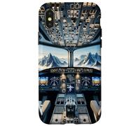 Avion Cockpit Instruments de vol Avion Pilote Montagnes Coque pour iPhone X/XS
