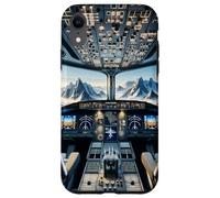 Avion Cockpit Instruments de vol Avion Pilote Montagnes Coque pour iPhone XR