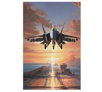 Avion Combattante Puzzle Adulte 1000 Pièces Artisanat Cadeau Famille Puzzles Jouet en Bois Cadeau Unique Décoration Intérieure 78×53cm