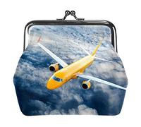 Avion d'aviation avec Porte-Monnaie en Cuir PU pour Femmes Sky Girls Mini Buckle Coin Purse Pouch