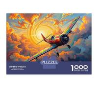 Avion de Chasse coloré 1000 Pièces Puzzle Puzzle Adultes Carton Recy ctivité Éducative Sympa, Jeu À La Maison, Super Cadeau pour Les Familles Qui Adorent Les Puzzles 38x26cm/1000pcs