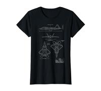 Avion de Chasse F-22 F22 Raptor Jet T-Shirt, Femme, Noir, XXL