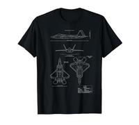Avion de Chasse F-22 F22 Raptor Jet T-Shirt, Homme, Noir, 5XL