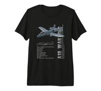 Avion de Chasse Militaire A-10 Warthog Thunderbolt II T-Shirt Haut de Gamme