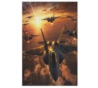 Avion de Chasse Puzzles 1000 Pièces Adultes, Puzzle en Bois Jeux D'adresse pour Toute La Famille,Jeu De Team Building (78×53cm)