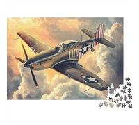 Avion de Chasse Seconde Guerre Puzzle 1000 Pièces Papier Adultes Scène du Ciel Jeu de Puzzle 1000 Pièces Détente Cadeau 70x50cm/1000pcs