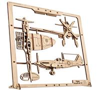 Ugears Fighter Aircraft 2.5d Wooden Mechanical Model Construction Game Doré Enfants