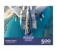 Avion de combat de 500 pièces de dessin animé pour adultes - Puzzle en bois épais amusant - Jeu éducatif - Jouet éducatif pour soulager le stress - Jouet éducatif - 500 pièces (52 x 38 cm)