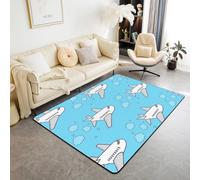 Avion De Dessin Animé 3D Imprimé Motif Rug 160 X 230 Cm Tapis De Zone, Antidérapant Tapis Douce The Rug Pour Chambre Et Salon Ou Chambre D'Enfants - Nettoyage Facile ,Avec Support En Ca -9325018288497