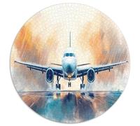 Avion de passagers 1000 Piece Puzzle Rond, pour Enfants Adult Éduchatif Unique Jigsaw pour La Famille Amis 12 Ans De Qualité Supérieure 1000pcs (67.5x67.5cm)