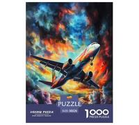 Avion de passagers 1000 Pièces Puzzle pour Adultes Jeu Stimulant Puzzle Anti-Stress Cultiver l'esprit D'équipe Cadeaux pour Adultes 38x26cm/1000pcs