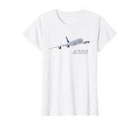 Avion de passagers A380, Compagnie aérienne, Jet, Avion T-Shirt, Femme, Blanc, S