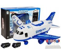Avion de police pliable avec voitures 1:64 avec son et lumière