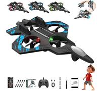 Avion Drone radiocommandé Sky Riders 2026 amélioré, en Mousse, avec lumières LED, Double Batterie modulaire, vol Stationnaire Automatique, Commande simplifiée for débutants,(Blue)