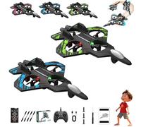 Avion Drone radiocommandé Sky Riders 2026 amélioré, en Mousse, avec lumières LED, Double Batterie modulaire, vol Stationnaire Automatique, Commande simplifiée for débutants,(Green+Blue)