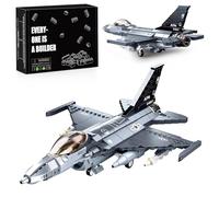 Avion F-16C Blocs de construction de 521 pièces, modèle de jet de combat, compatible avec les marques célèbres, 1:44 WWII Eurofighter Bundeswehr Jet, avion de combat militaire décoratif, cadeaux